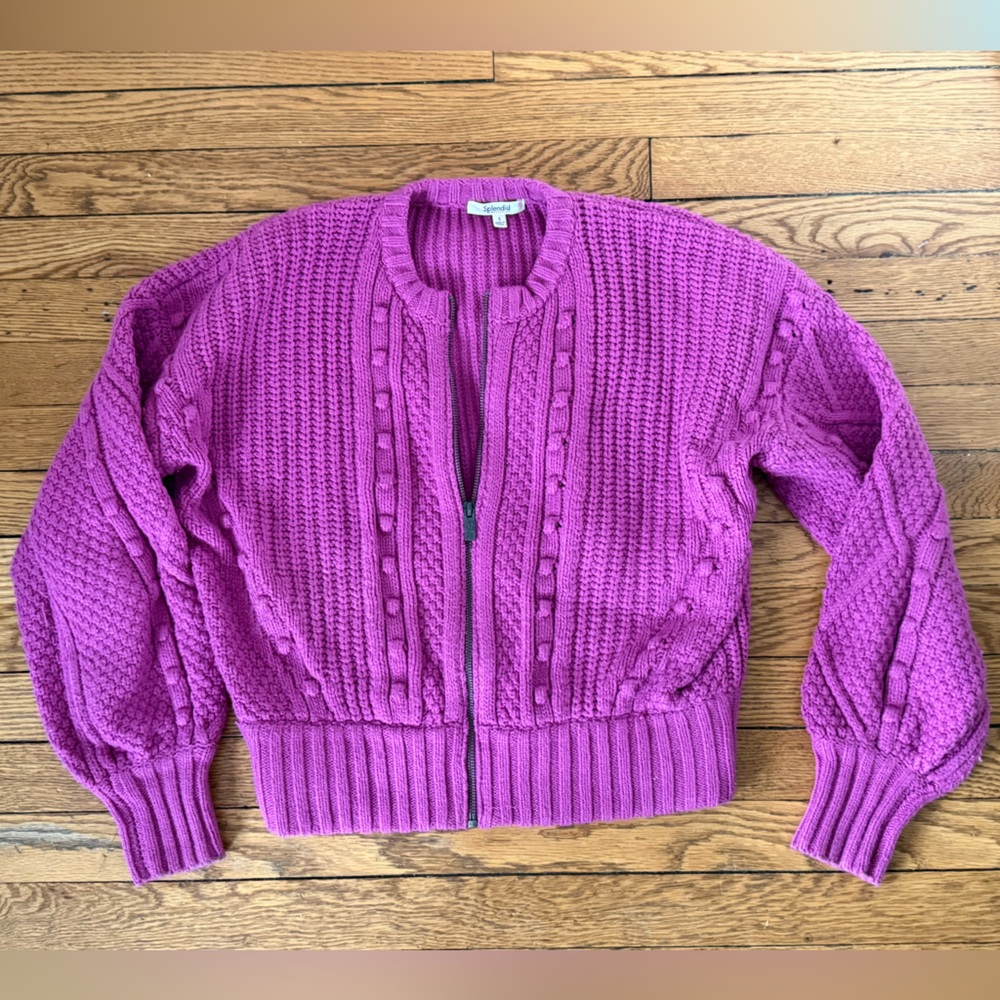 Splendid Zip-Front Knit Cardigan - Size Small